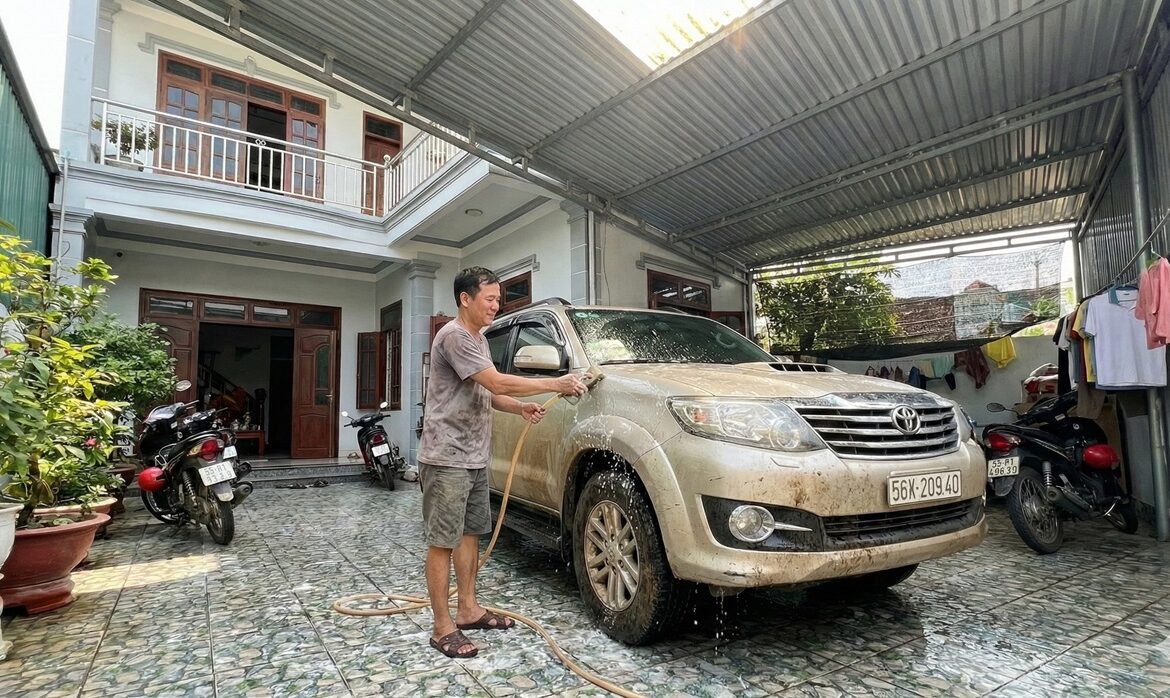 rua xe tai nha dung cach